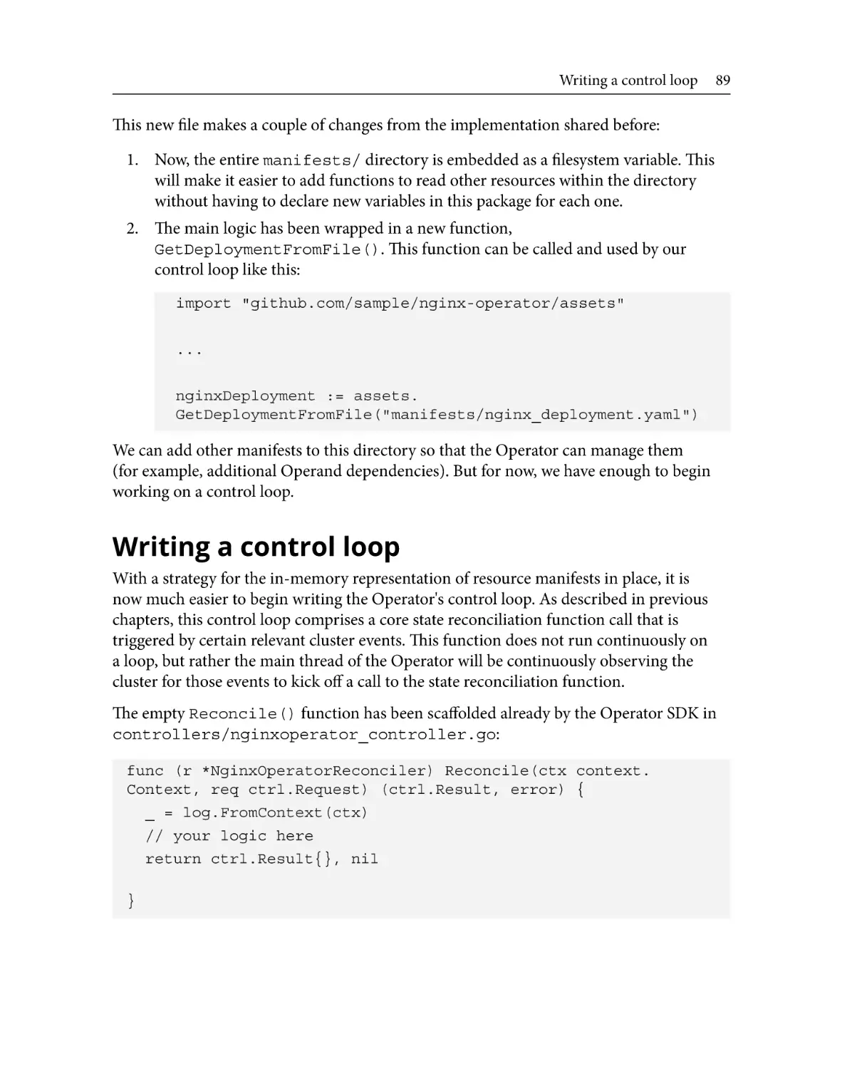 Writing a control loop