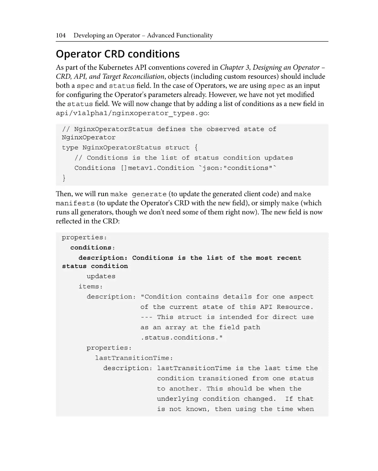 Operator CRD conditions