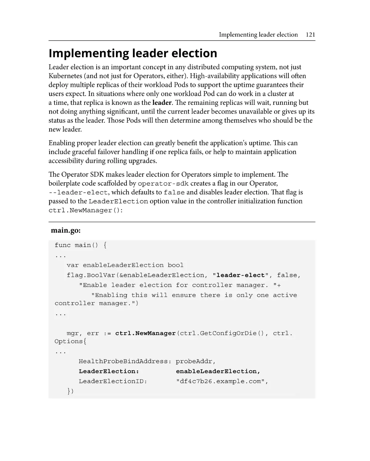 Implementing leader election