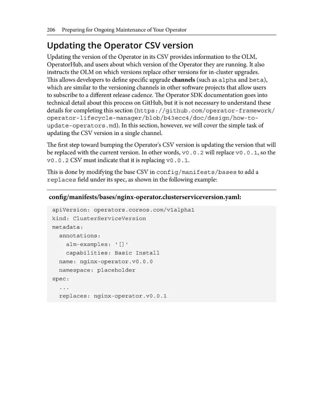 Updating the Operator CSV version