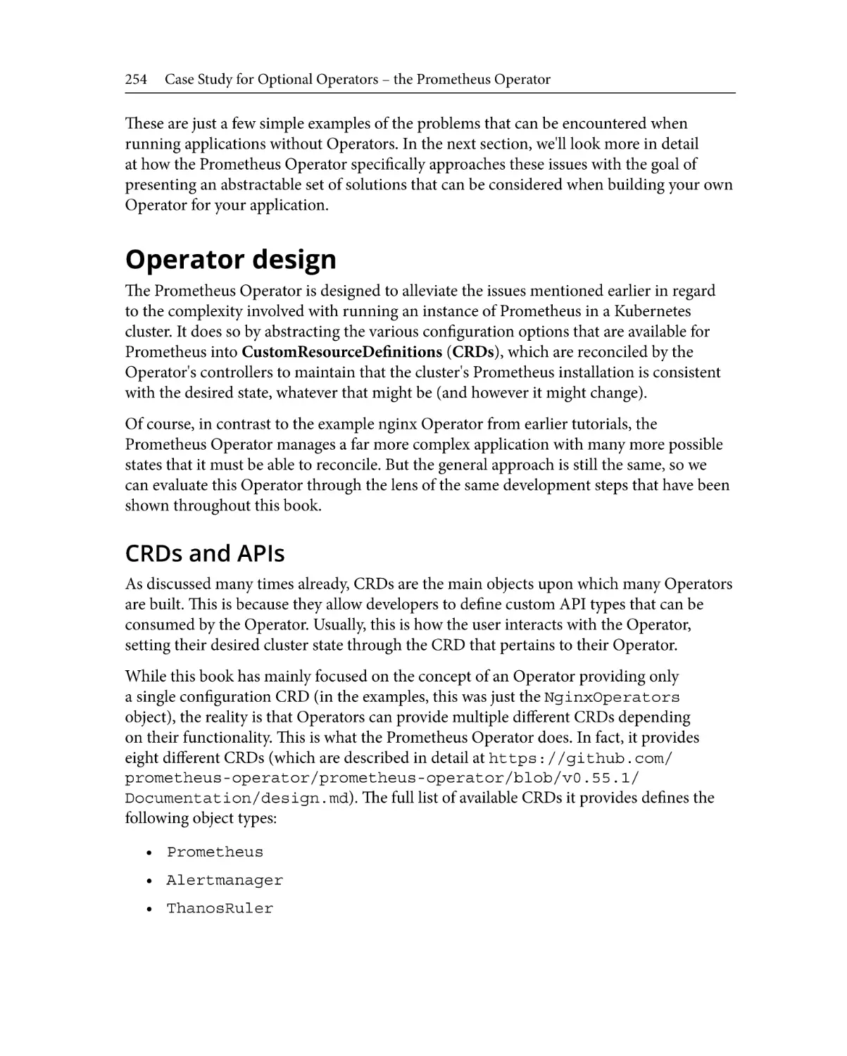 Operator design
CRDs and APIs