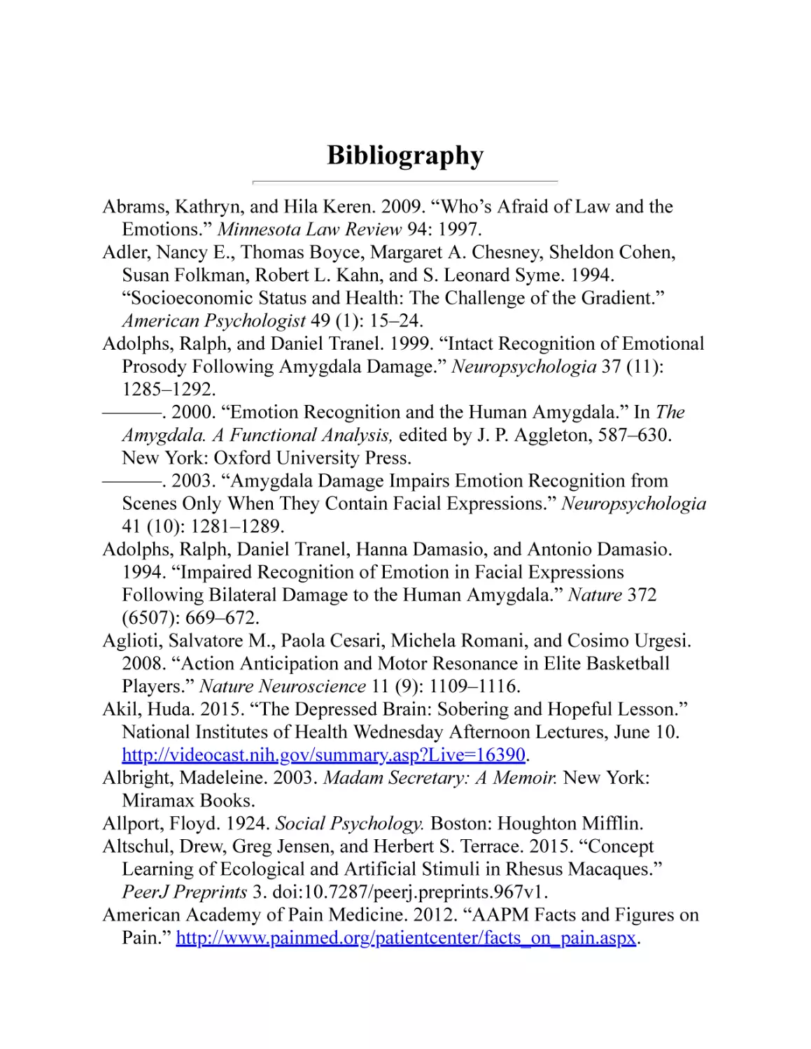 Bibliography