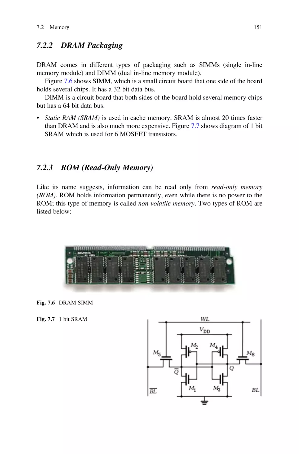 7.2.2 DRAM Packaging
7.2.3 ROM (Read-Only Memory)