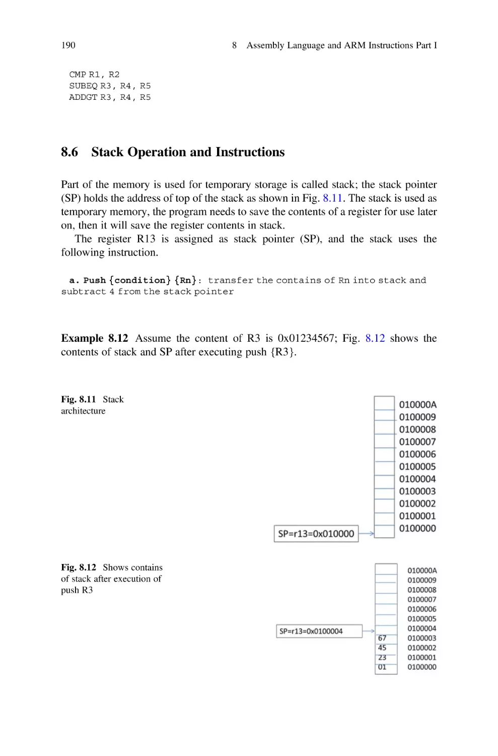 8.6 Stack Operation and Instructions