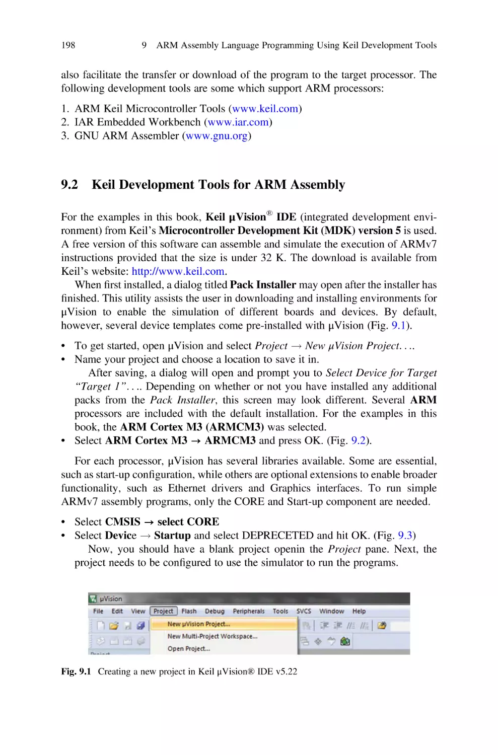 9.2 Keil Development Tools for ARM Assembly