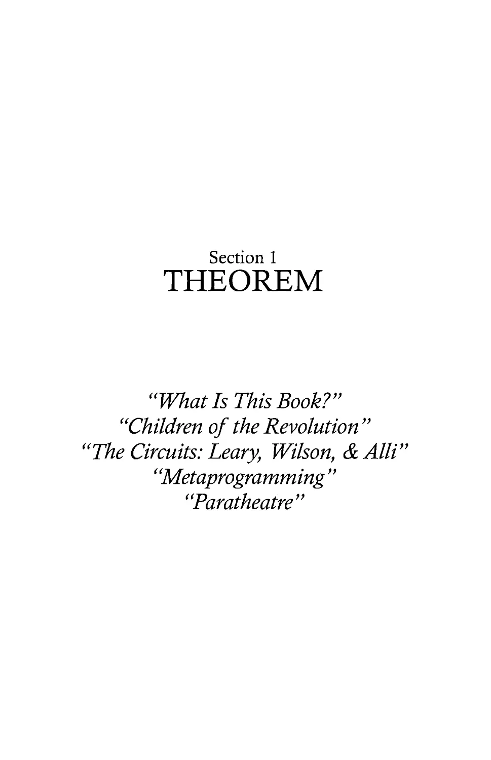 Section 1: Theorem