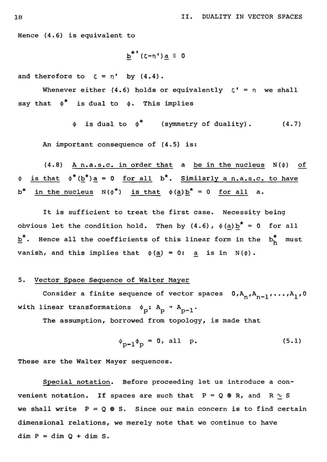 5. Vector Space Sequence of Walter Mayer