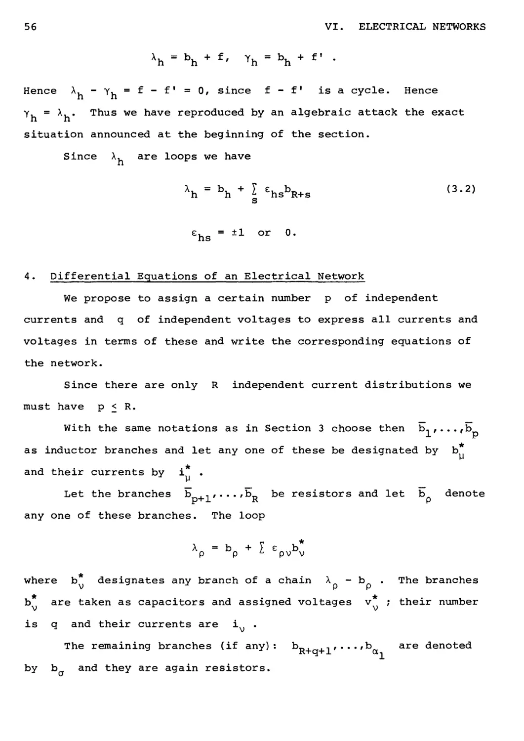 4. Differential Equations of an Electrical Network
