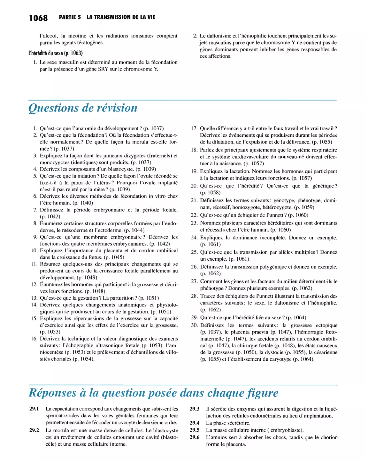 QUESTIONS DE RÉVISION
RÉPONSES À LA QUESTION POSÉE DANS CHAQUE FIGURE