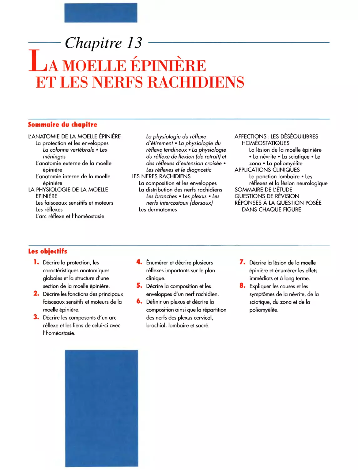 Chapitre 13 La moelle épinière et les nerfs rachidiens