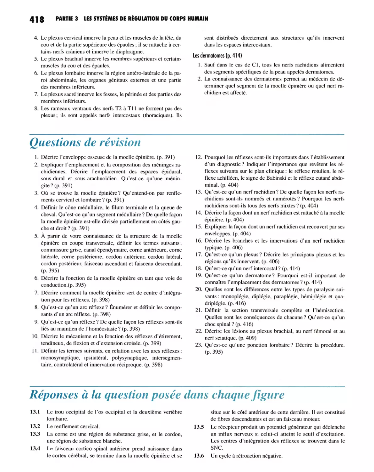 QUESTIONS DE RÉVISION
RÉPONSES À LA QUESTION POSÉE DANS CHAQUE FIGURE