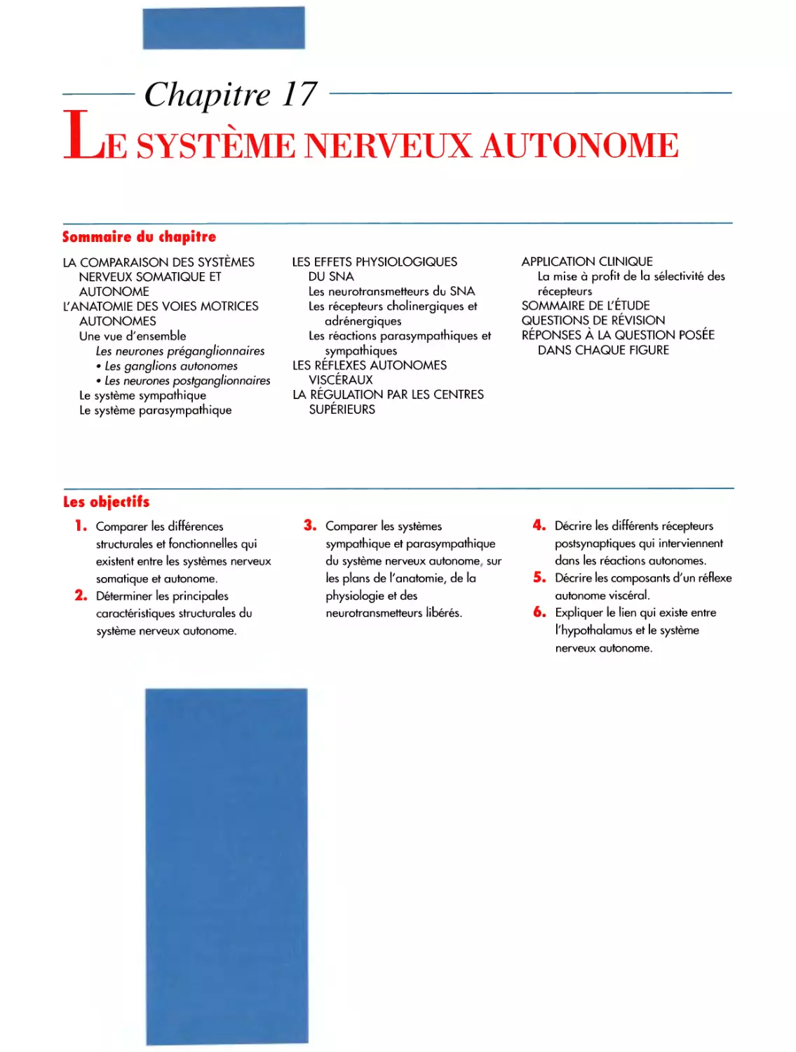 Chapitre 17 Le système nerveux autonome