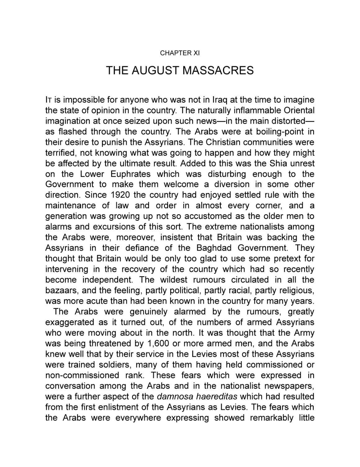 XI The August Massacres