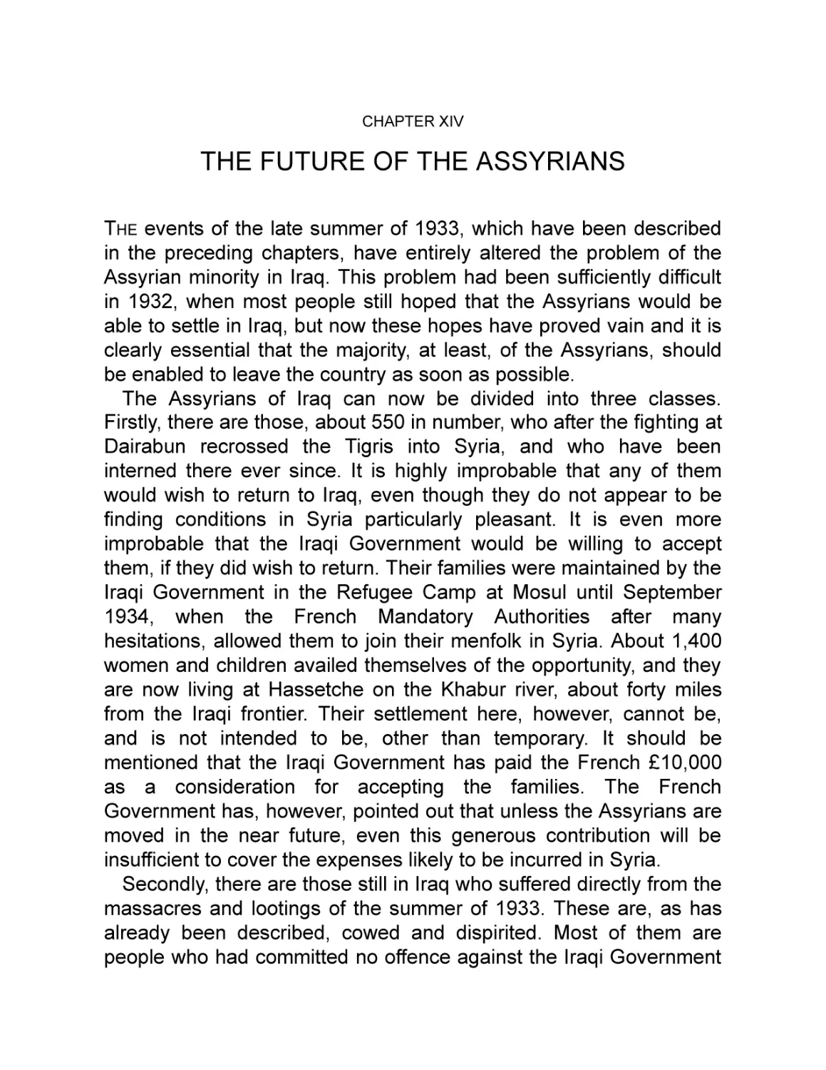 XIV The Future of the Assyrians