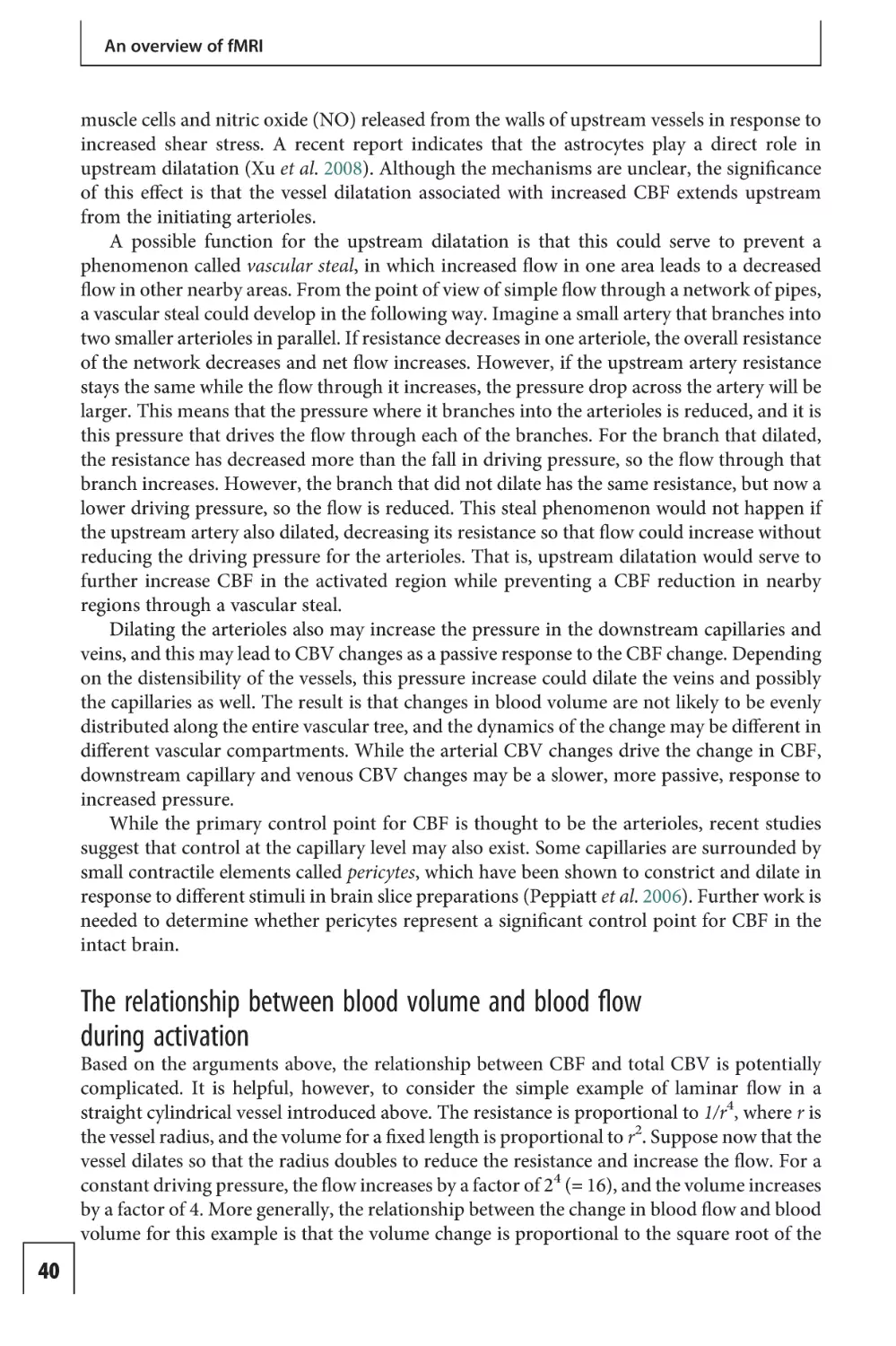 The relationship between blood volume and blood flow during activation