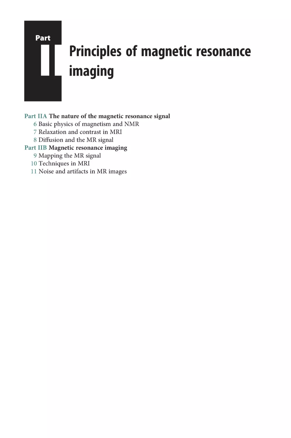 Part II Principles of Magnetic resonance imaging