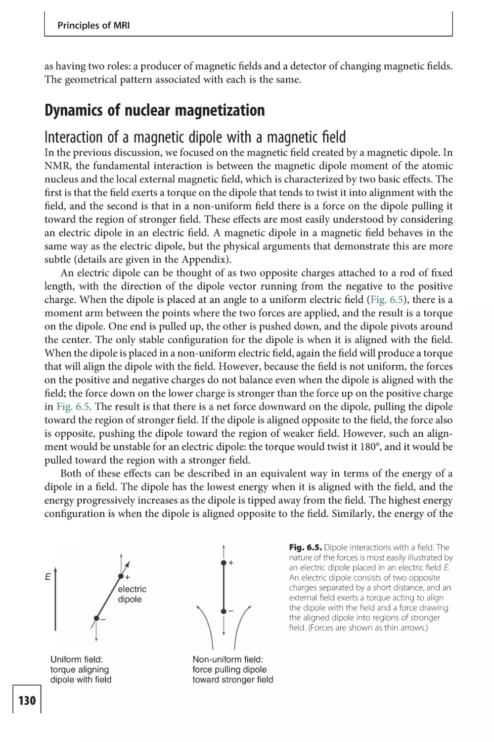 Dynamics of nuclear magnetization
Interaction of a magnetic dipole with a magnetic field