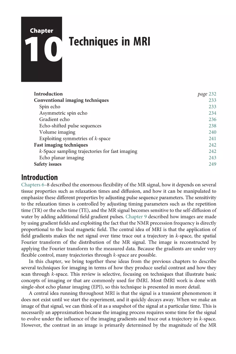 Chapter 10 Techniques in MRI
Introduction