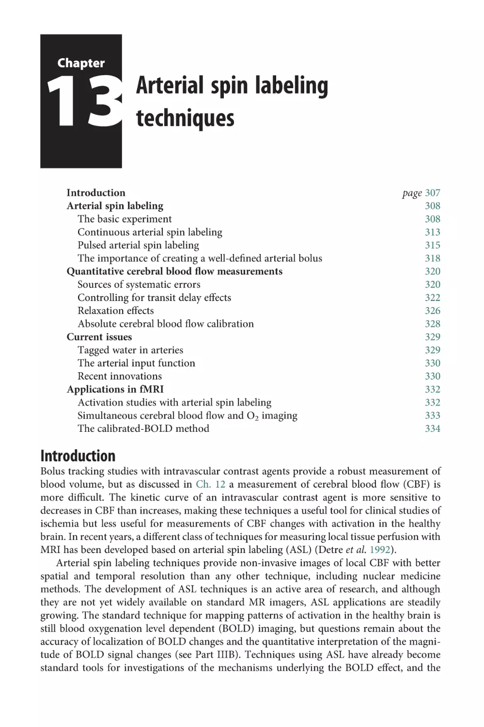 Chapter 13 Arterial spin labeling techniques
Introduction