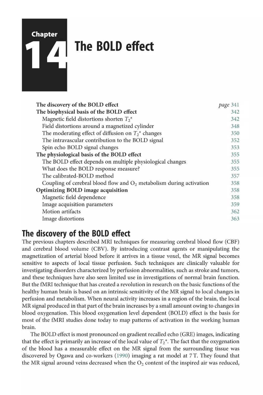 Chapter 14 The BOLD effect
The discovery of the BOLD effect