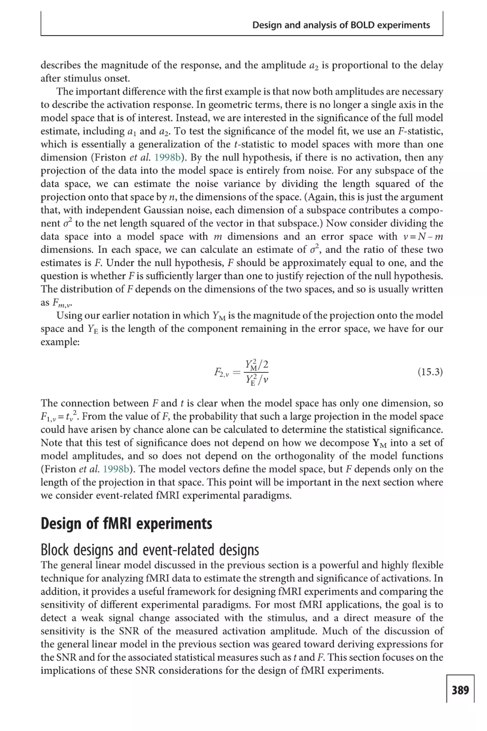 Design of fMRI experiments
Block designs and event-related designs