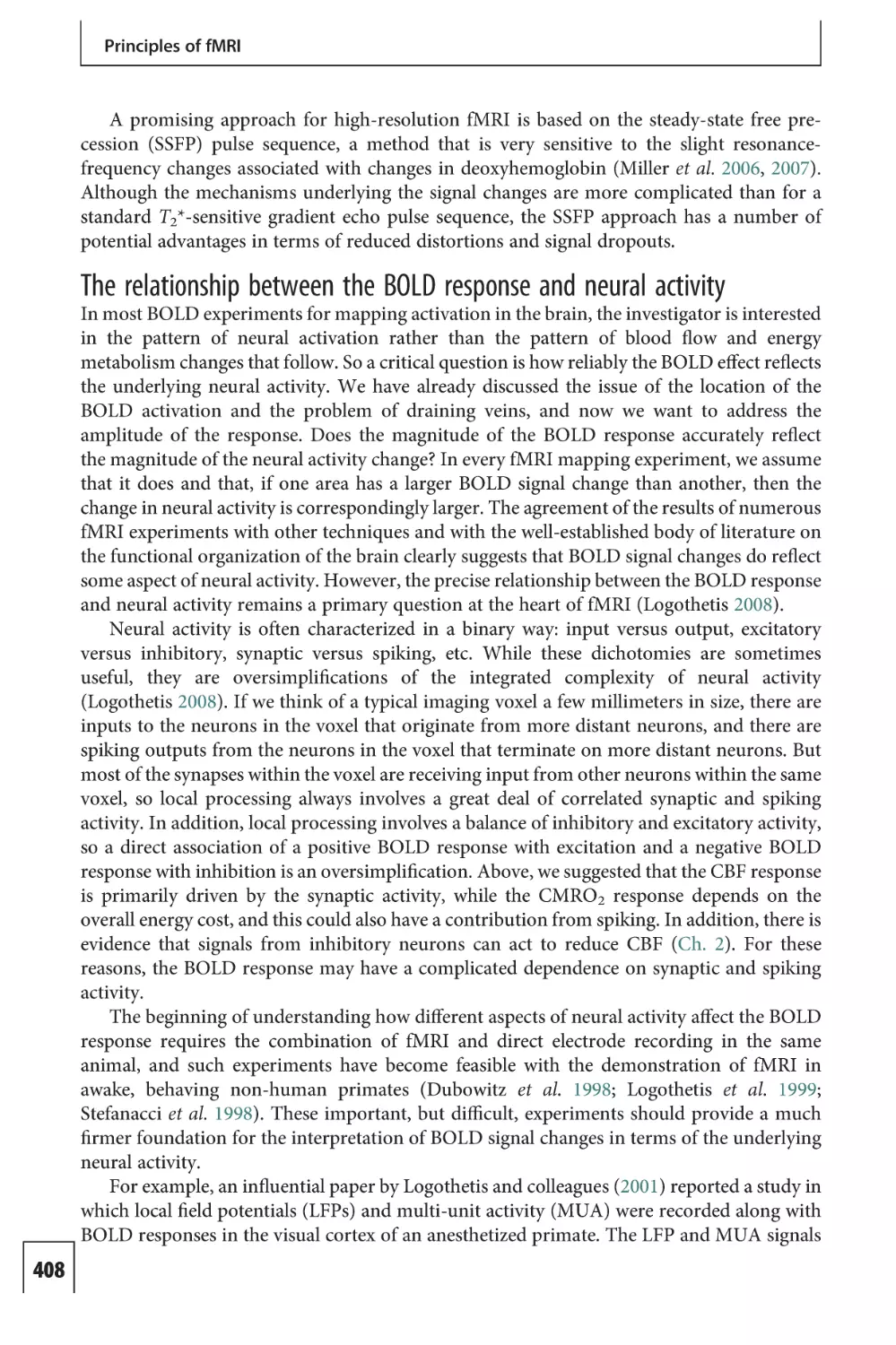 The relationship between the BOLD response and neural activity