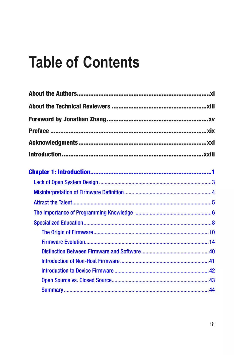 Table of Contents