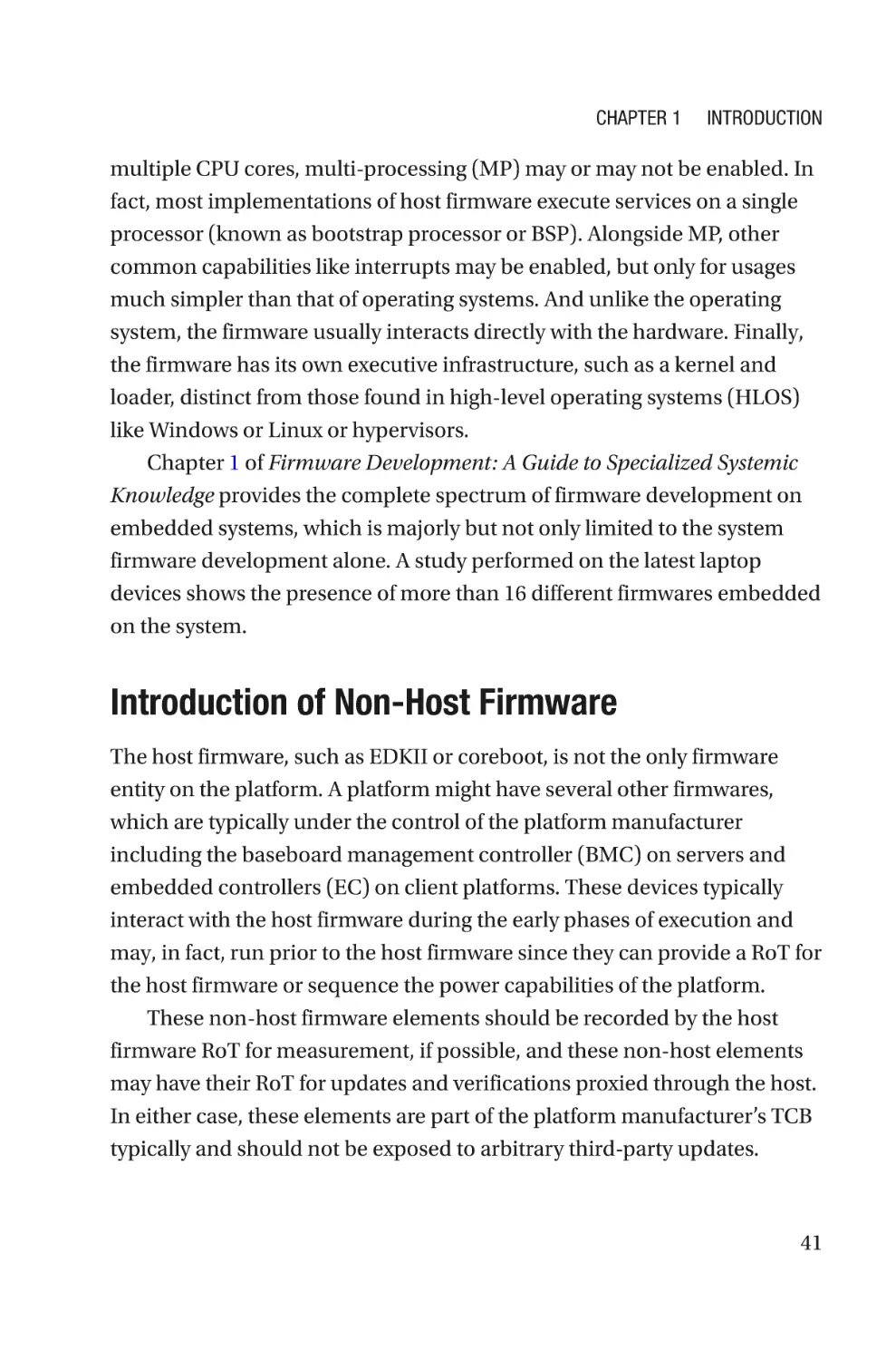 Introduction of Non-Host Firmware