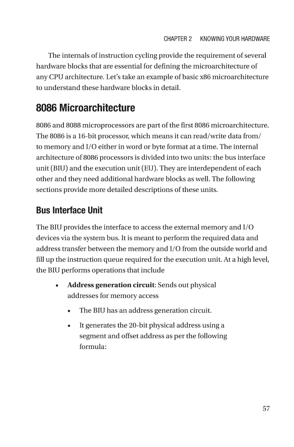 8086 Microarchitecture
Bus Interface Unit