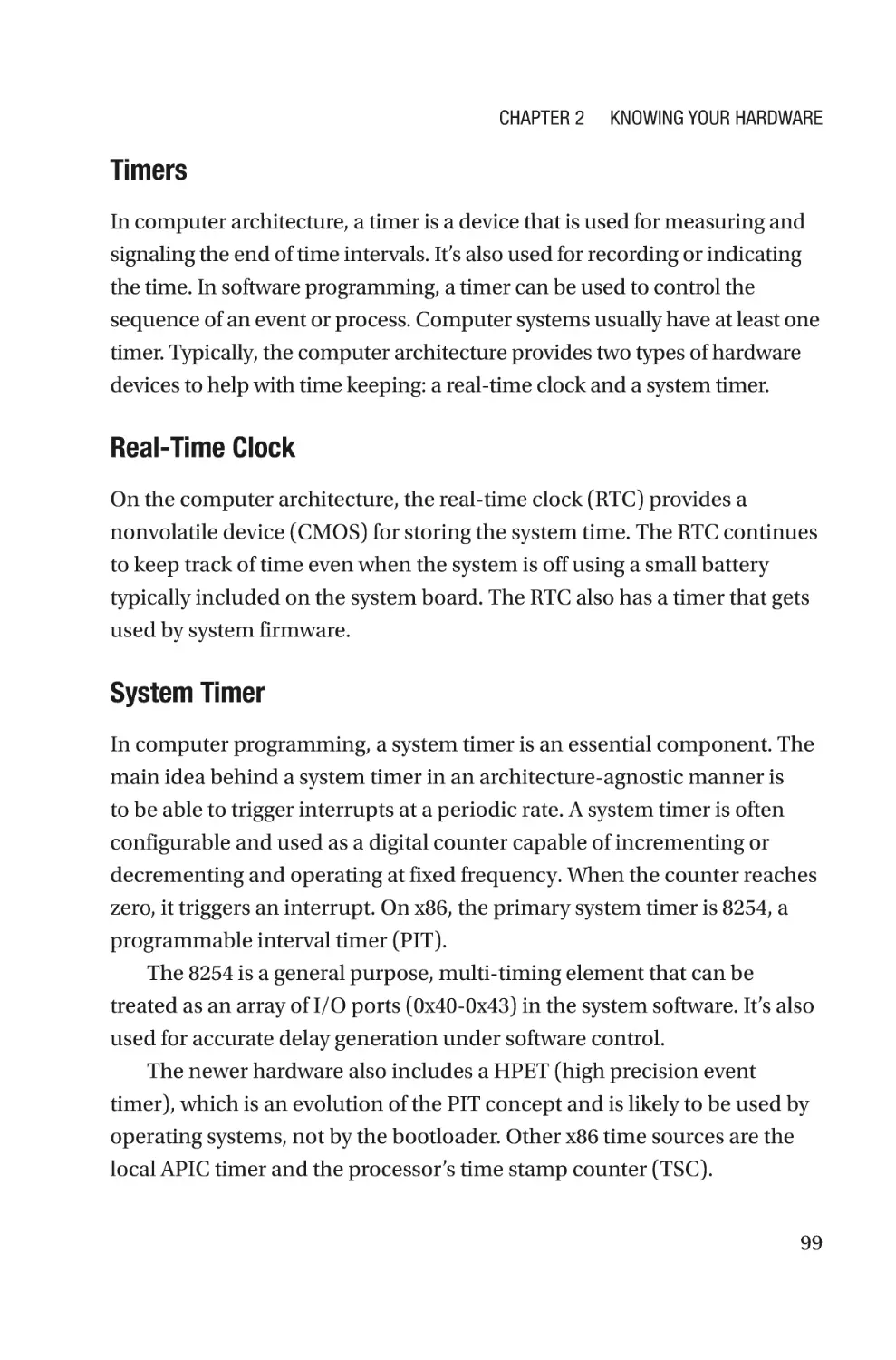 Timers
Real-Time Clock
System Timer