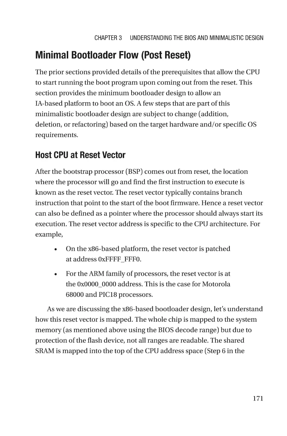 Minimal Bootloader Flow (Post Reset)
Host CPU at Reset Vector