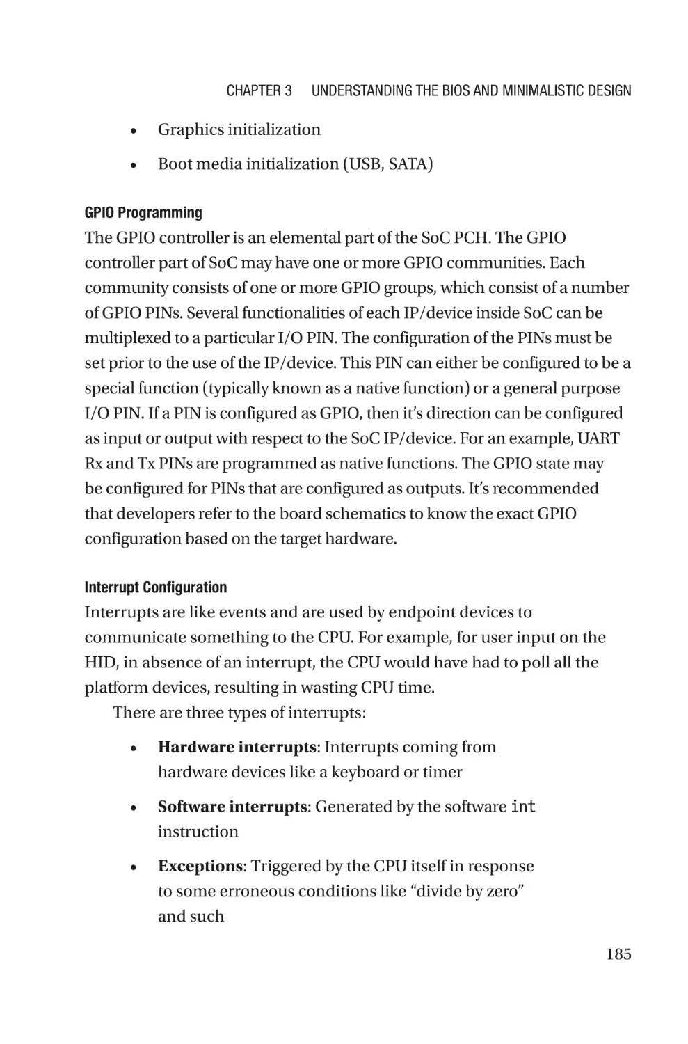 GPIO Programming
Interrupt Configuration