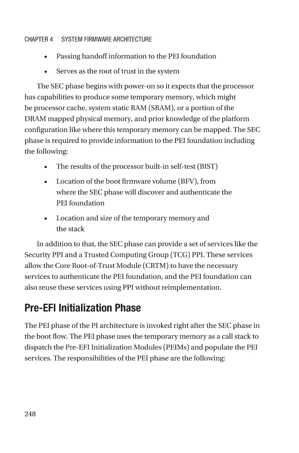 Pre-EFI Initialization Phase