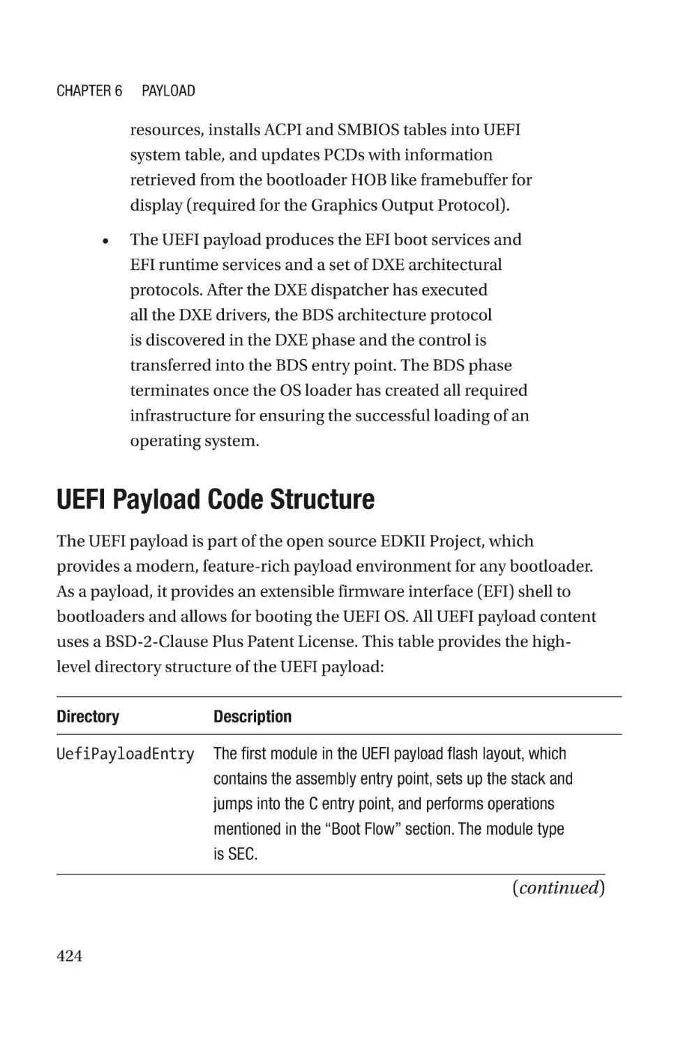 UEFI Payload Code Structure