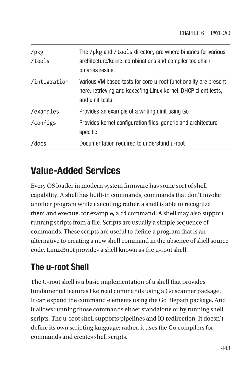 Value-Added Services
The u-root Shell