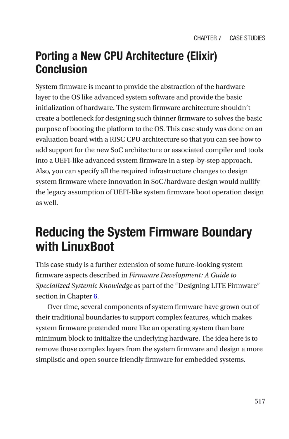 Porting a New CPU Architecture (Elixir) Conclusion
Reducing the System Firmware Boundary with LinuxBoot