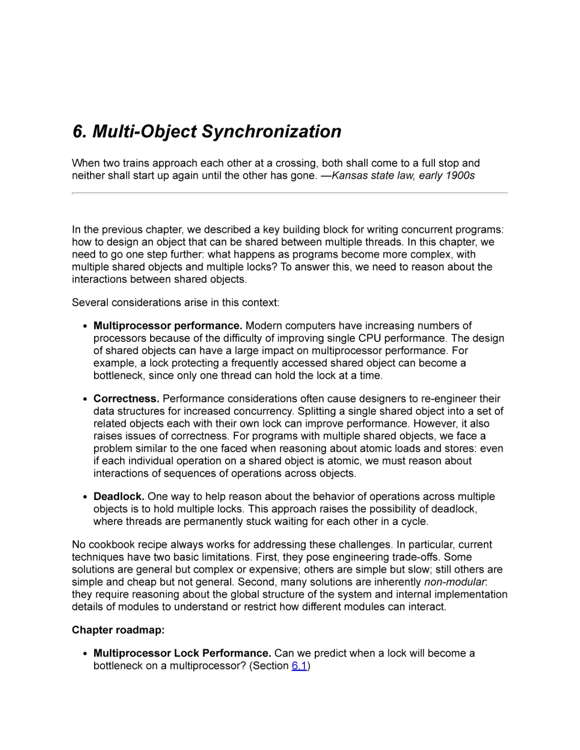 6 Multi-Object Synchronization