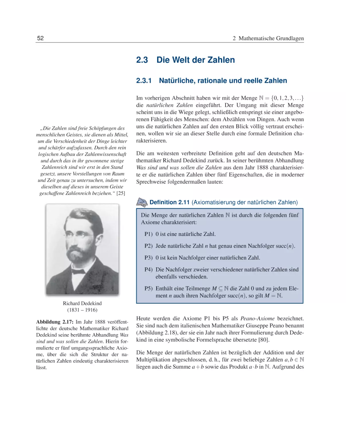 2.3 Die Welt der Zahlen
2.3.1 Natürliche, rationale und reelle Zahlen