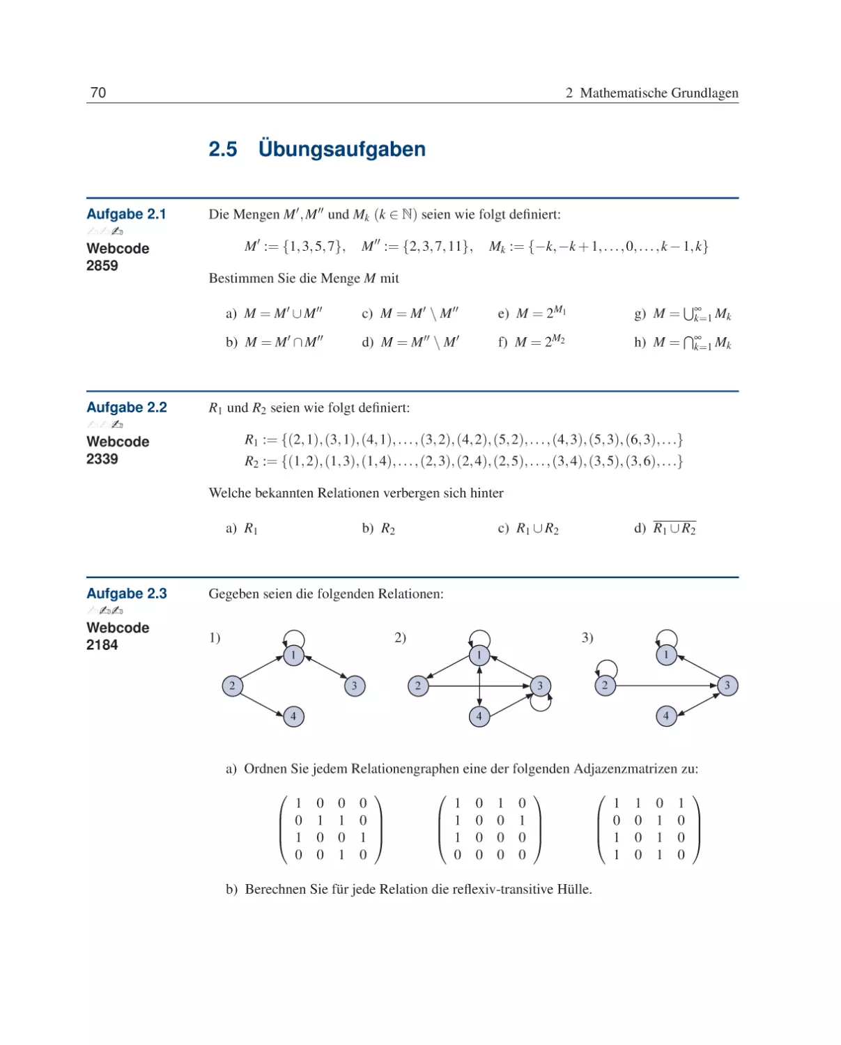 2.5 Übungsaufgaben