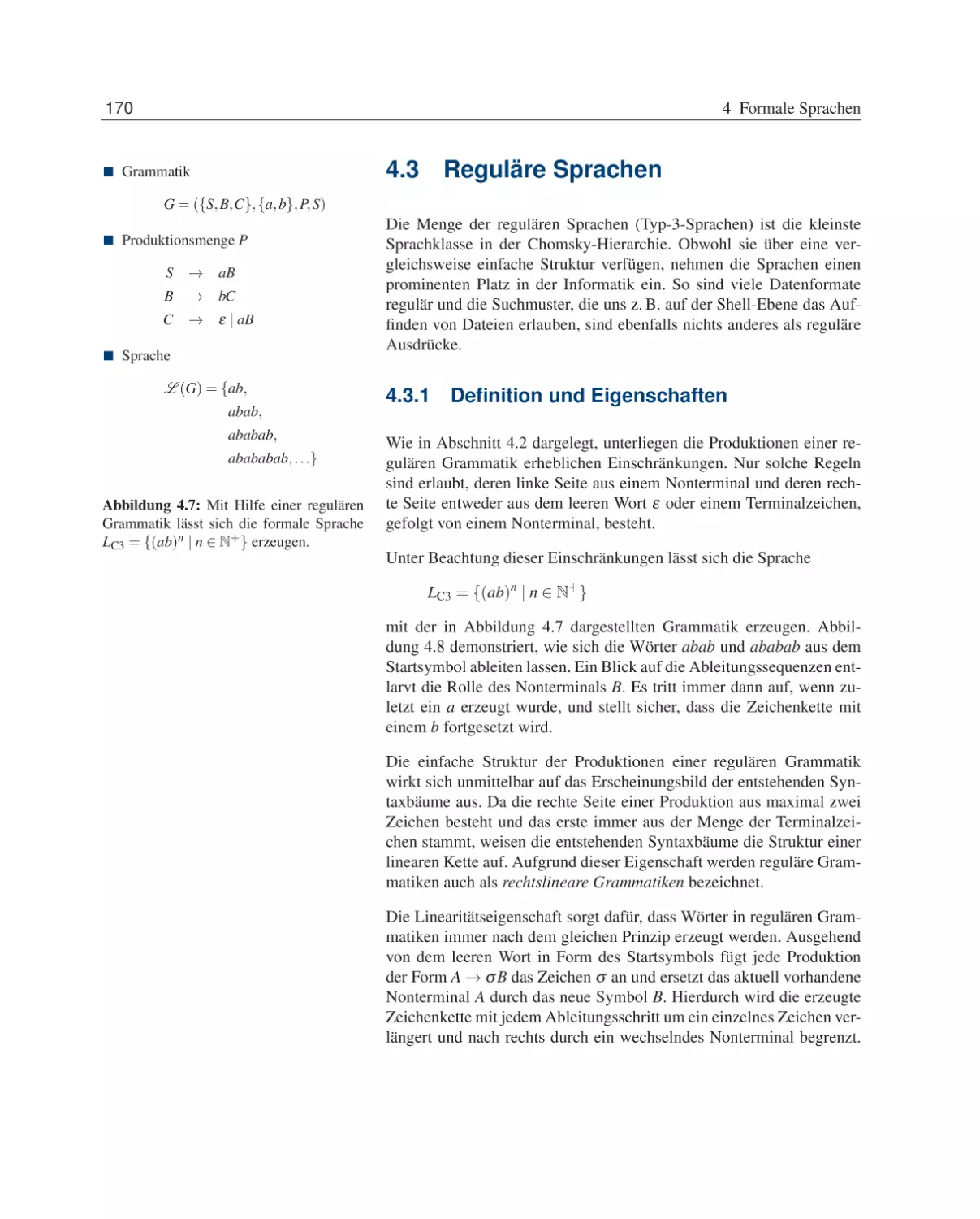 4.3 Reguläre Sprachen
4.3.1 Definition und Eigenschaften