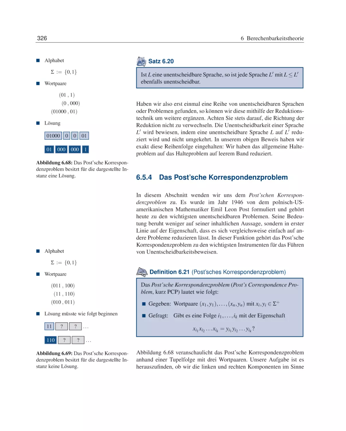 6.5.4 Das Post’sche Korrespondenzproblem