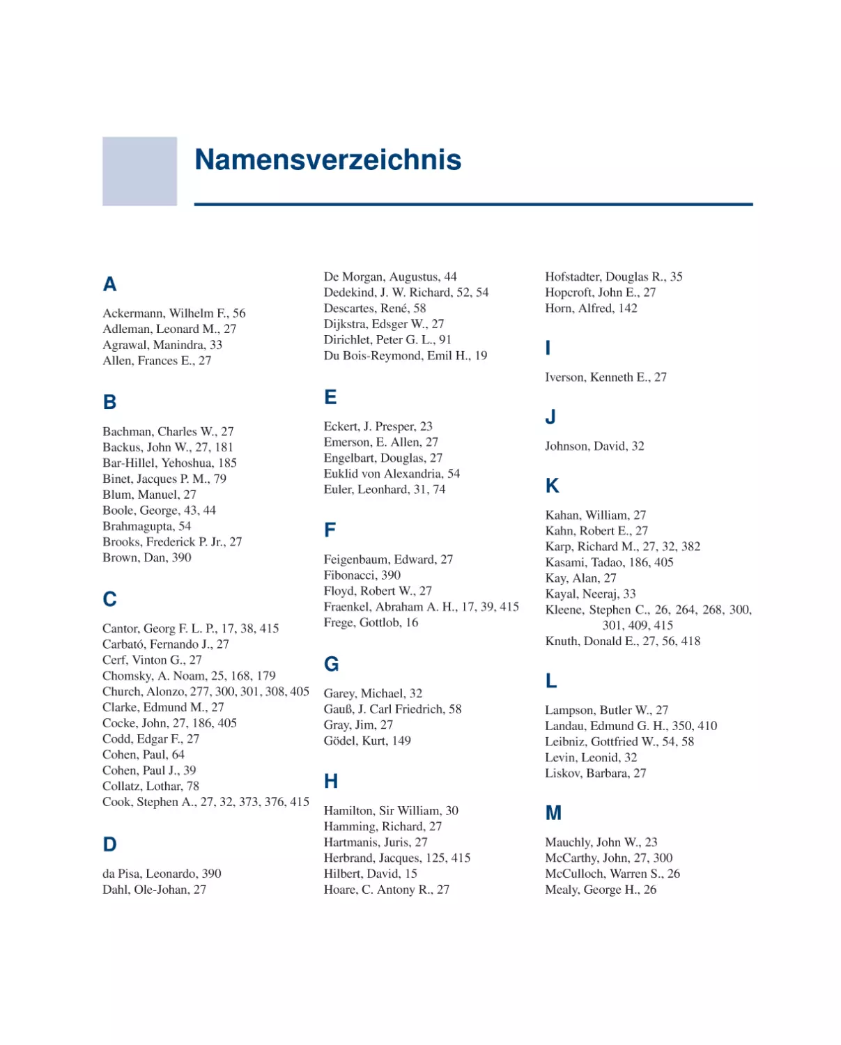 Namensverzeichnis