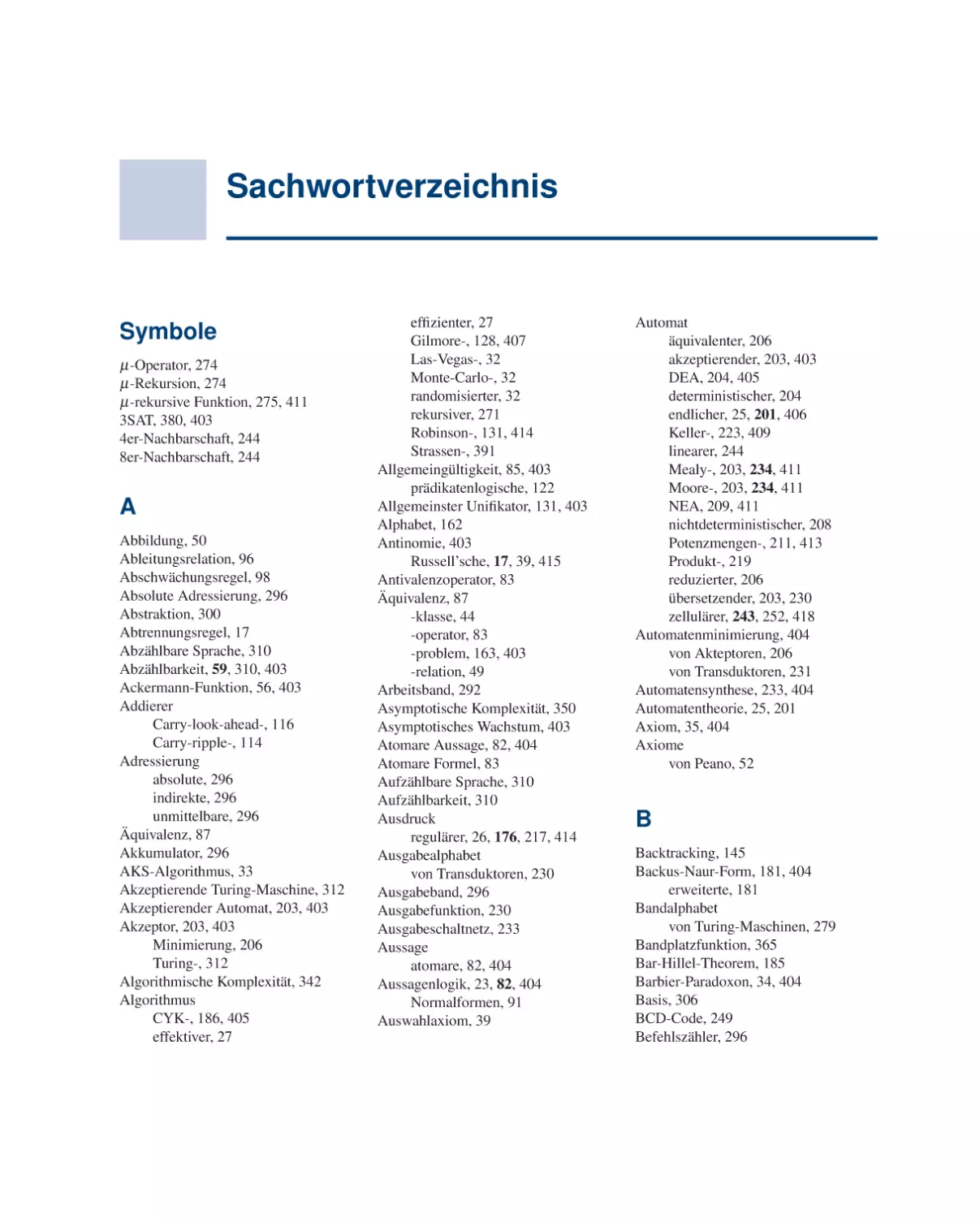 Sachwortverzeichnis