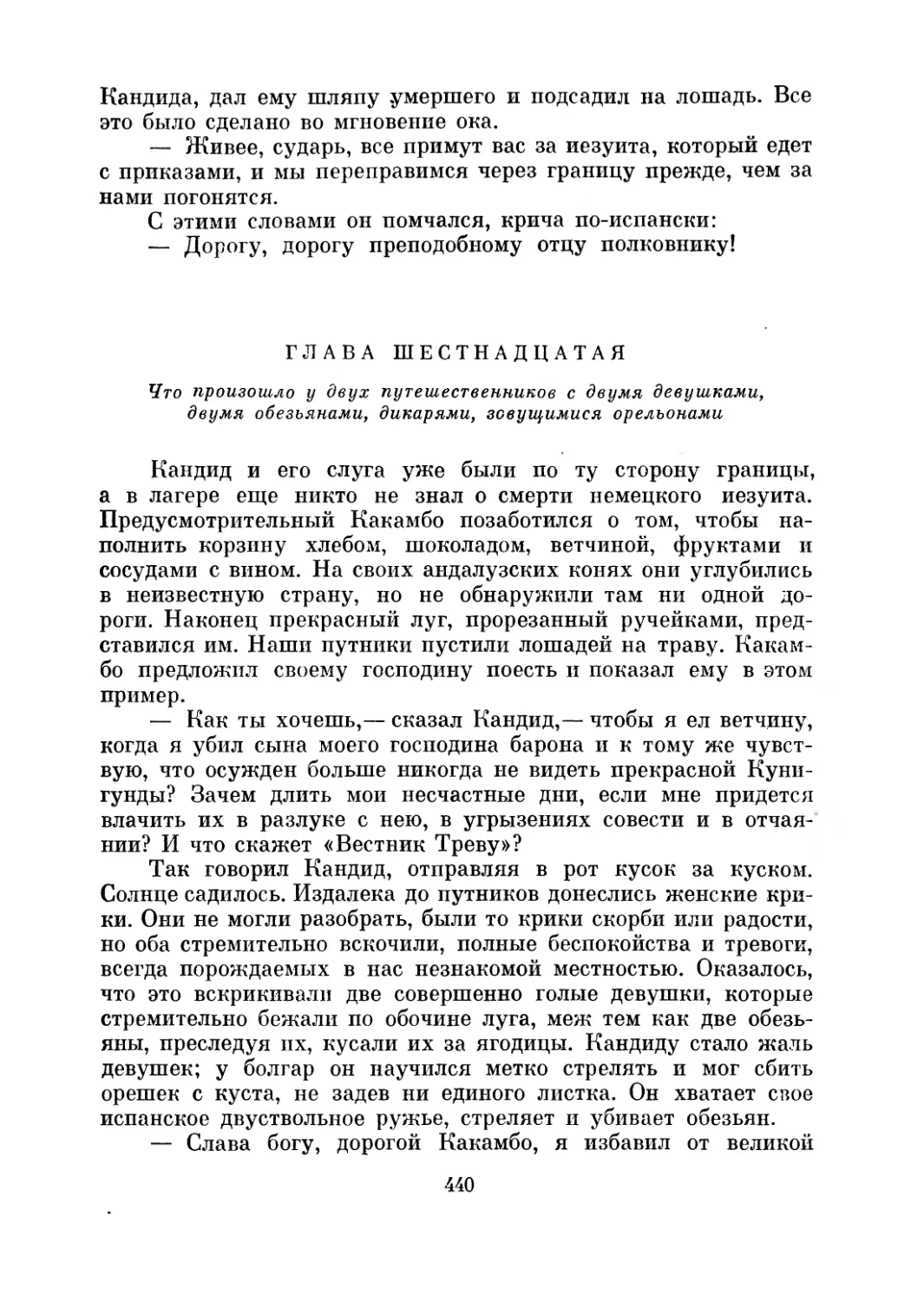 Глава шестнадцатая. Что произошло у двух путешественников с двумя девушками, двумя обезьянами и дикарями, зовущимися орельонами