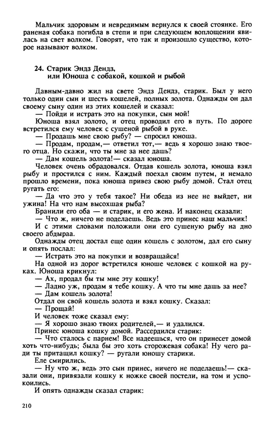 24. Старик Эндз Дендз, или Юноша с собакой, кошкой и рыбой