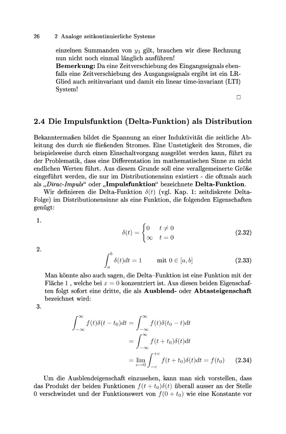 Die Impulsfunktion (Delta-Funktion) als Distribution