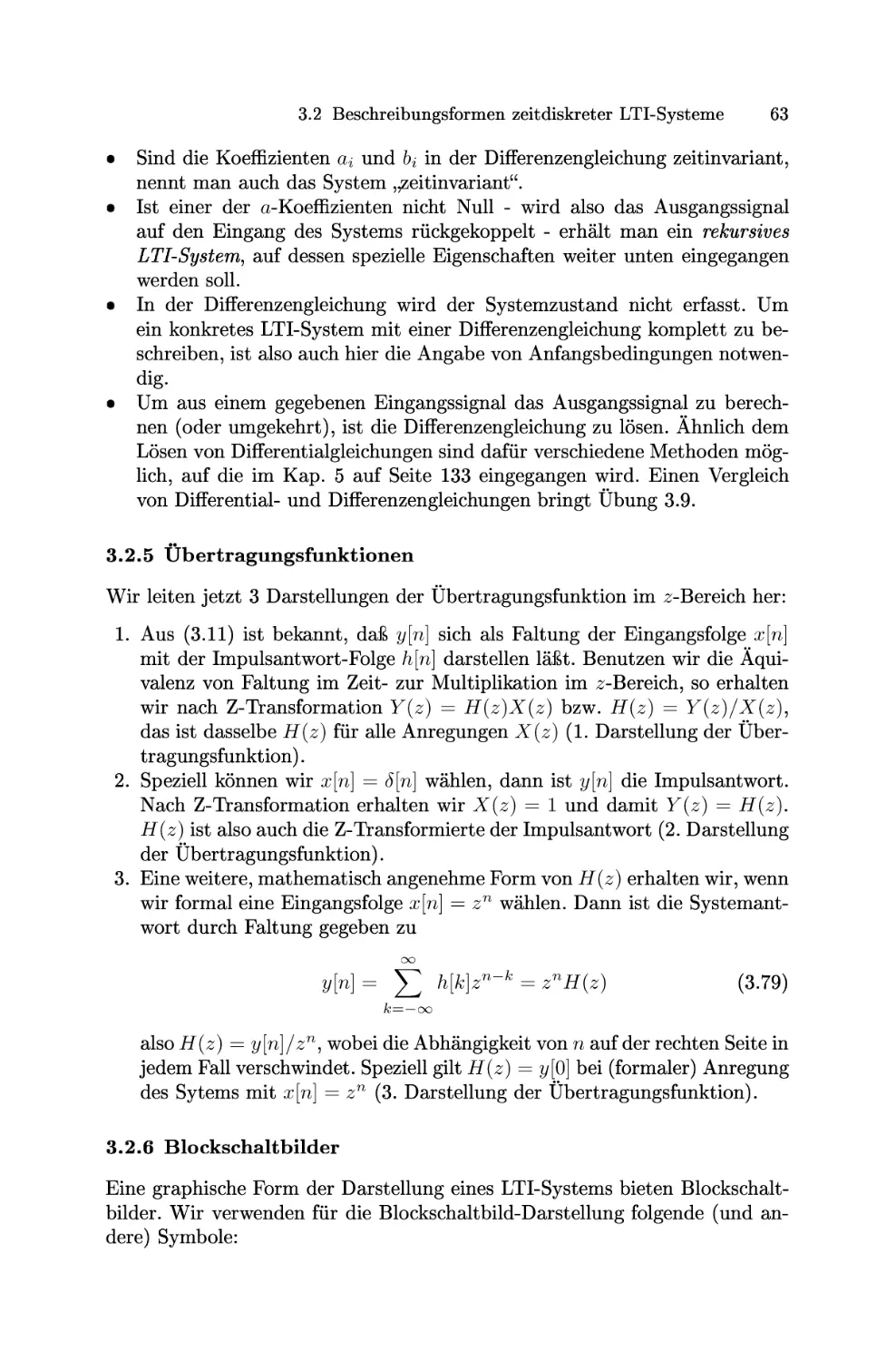 Übertragungsfunktionen
Blockschaltbilder