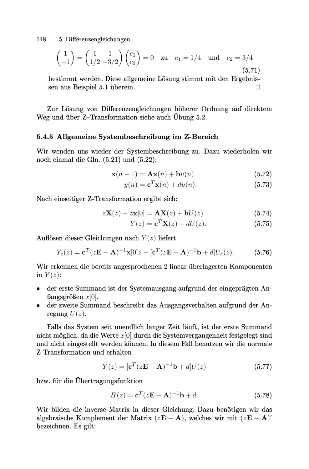 Allgemeine Systembeschreibung im Z-Bereich