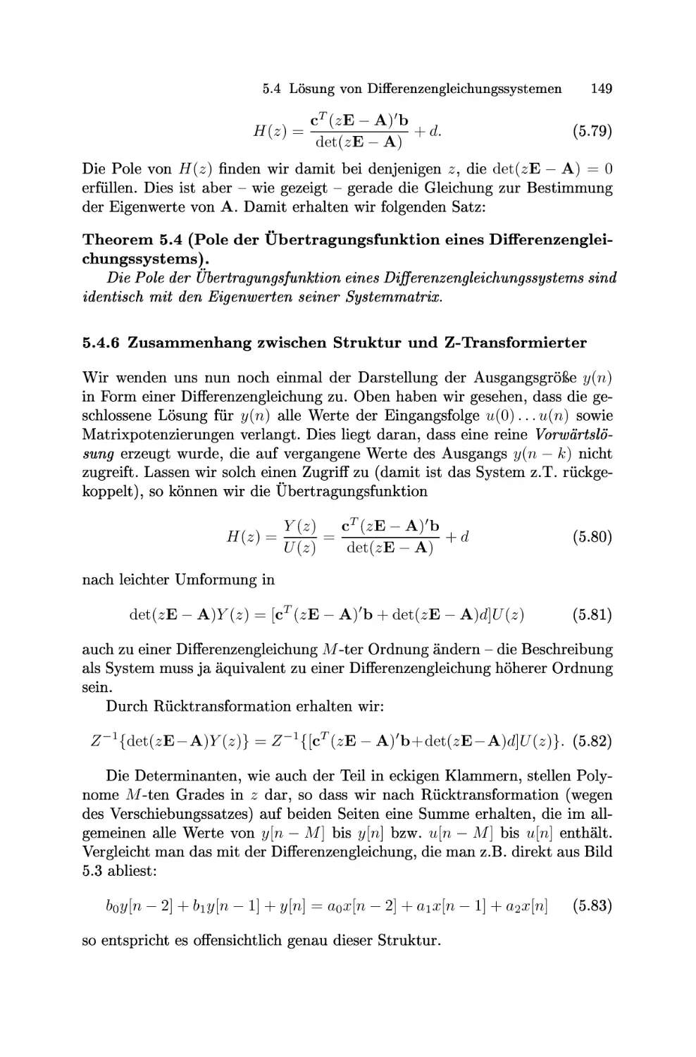 Zusammenhang zwischen Struktur und Z-Transformierter