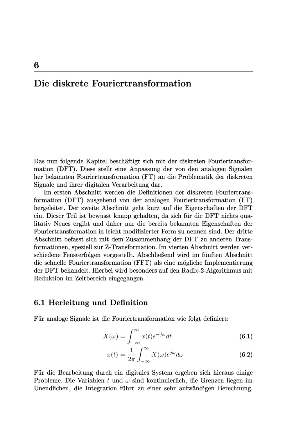 Die diskrete Fouriertransformation
Herleitung und Definition